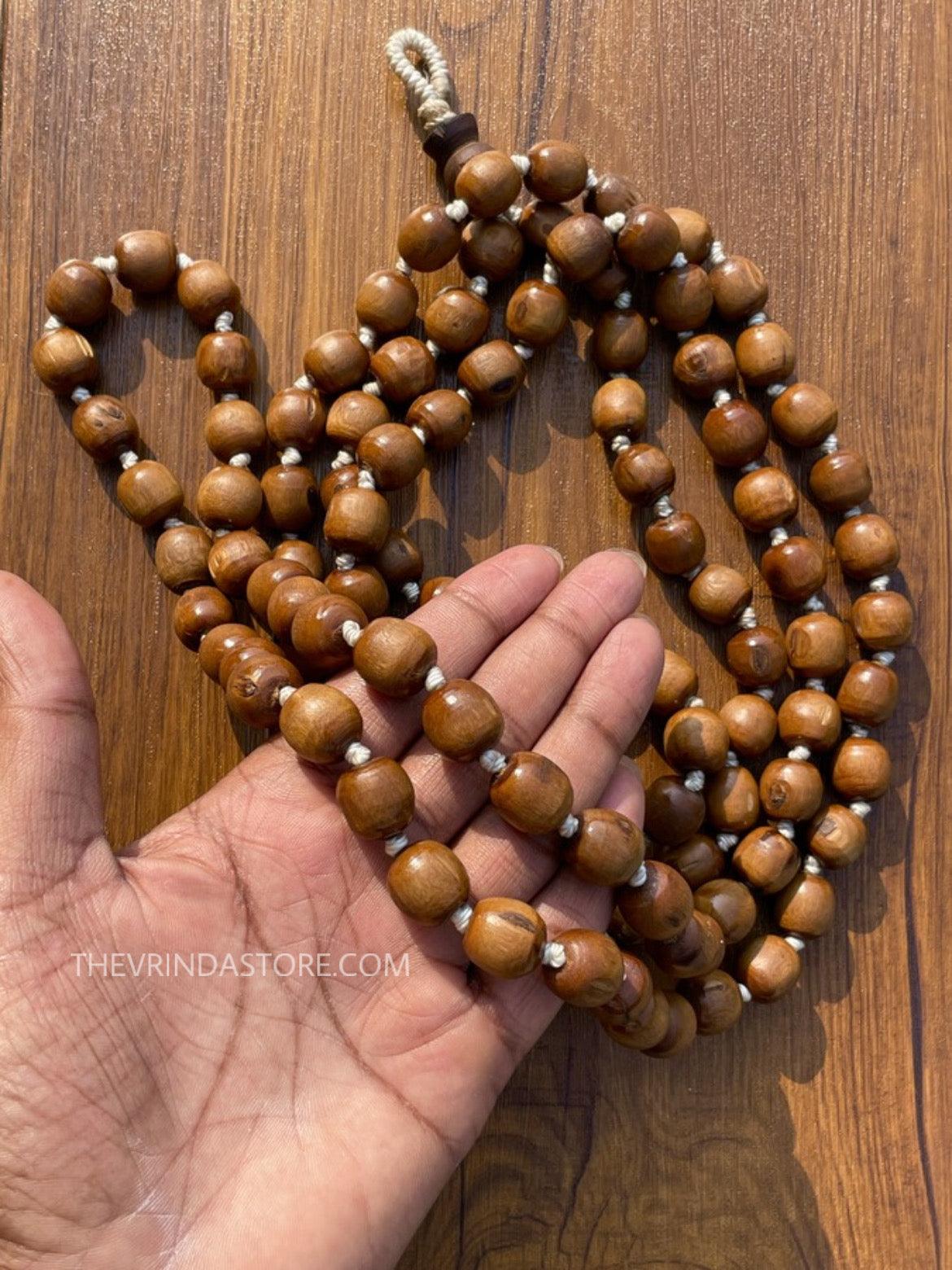 108+1 Brown Beads Original Tulsi Japmala(Size 15-16 mm)